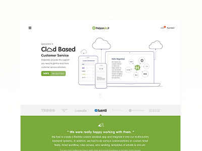 Helpando.it cloud customer data landing migration page service services testimonials