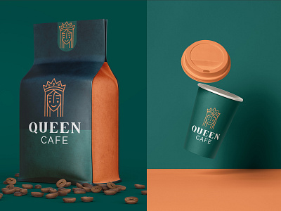 Queen Cafe Brand Identity brand brand identiy coffee coffee packing color identity identity branding logo logomark package packaging packaging design