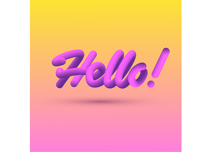 Volumetric lettering. 3d ai blend hello illustration lettering letters pink purple script vector volume volumetric yellow