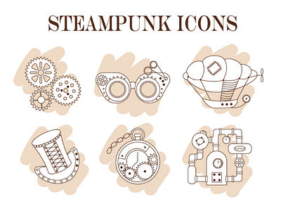 Steampunk icons