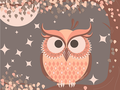 Owl monochrome ai brown illustration monochrome orange owl vector