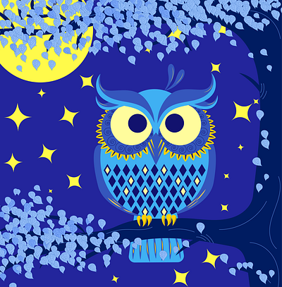 owl complimentary ai blue complimentary illustration owl vector yellow