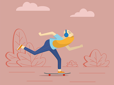 Skater ai beard illustration skater vector