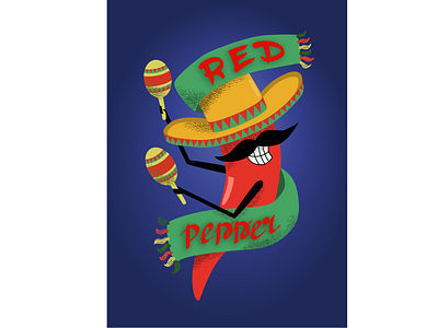 Red Pepper ai character cheerful dance funy illustration mexico pepper red vector