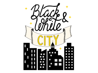 Black and white sity ai black and white illustration letter lettering letters marathon monoline script tape vector yellow