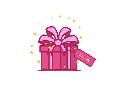 Invite! ai dribbble dribbble invite illustration invite pink present vector