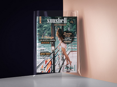 Print & Graphic Design | SunShell Magazine branding color palette cosmetics illustration magazine design print design product design scene creator