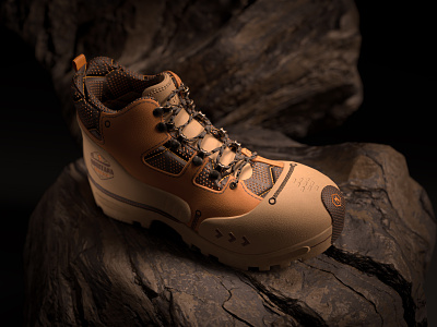 3D Design | ©MØUNTANA Hiking Shoe 3d art branding cgi visualization modeling product design