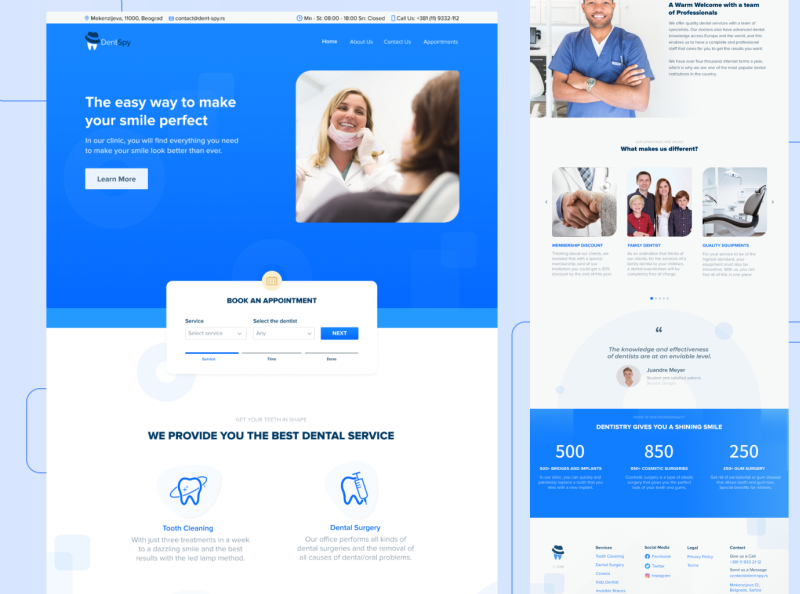 DentSpy Landing Page by Nemanja Zoric on Dribbble