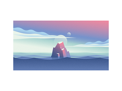 Crystal crystal illustration landscape ocean sea vectorii