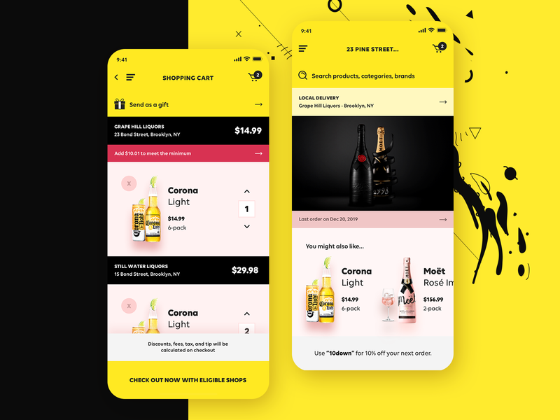 MBD - Liquor, Beer, & Wine - Marketplace iOS App app design beer corona e commerce ecommerce liquor marketplace mobile moet ui design user experience user interface ux design wine