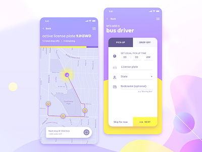 BusStop - iOS App for School Transportation app design bus stop mobile school bus uber for schools ui design user experience user interface ux design