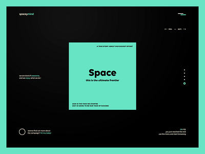 spaceymind - website design after effects agency animation font interaction landing page space typography video web web design website