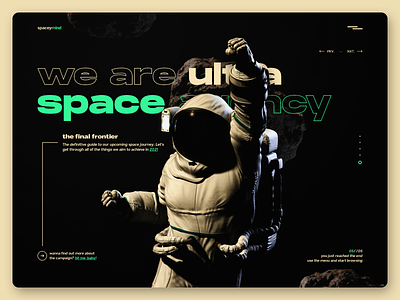 spaceymind - website design agency creative agency dark digital agency landing page production agency space spaceman typography web web design website website design