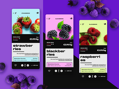 sooioo - groceries marketplace - iOS app design app design berries commerce e commerce fruits groceries marketplace mobile product design ui design user experience user interface ux design