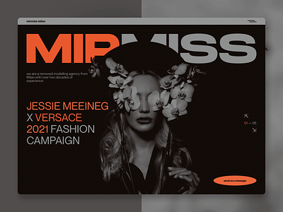 mirmiss - Modelling & Fashion Agency Milan fashion fashion agency milan modelling agency ui ui design versace web web design webdesign website