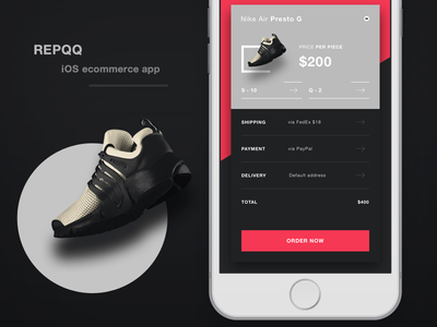REPQQ - Ecommerce iOS app - my cart ecommerce app fashion fitness ios app mobile app nike shoes shop ui design ux design