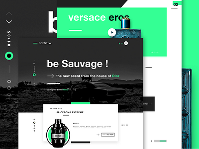 SCENTixx - Perfume shop landing page dior perfume shop perfumes scents ui design user interface versace web design website design