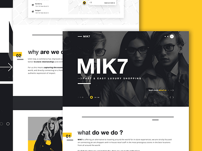 MIK7 - Luxury shopping landing page interface design landing page luxury items website luxury shopping shop website ui ui design web design website design