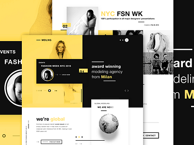 MDLNG - Modeling agency concept website colors concept designer fashion fashion week landing page modeling agency ui ui design web design website