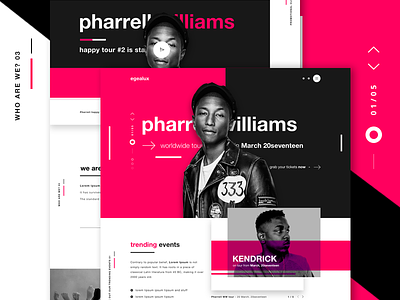 EGEALUX - Music Events Landing Page buy tickets colourful events kendrick lamar landing page music events music industry the weeknd tickets ui design web design