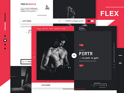 PERTR - Personal trainers landing page concept cardio fitness website gym landing page one page personal trainer website training ui design web design website weight lifting