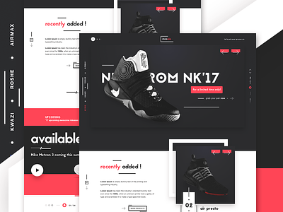 mosqip - Sneakers & CO casual shopping e-commerce ecommerce fitness industry fitness items landing page nike shoes ui design web design website