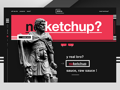 DOKA - No ketchup? agency art landing page minimal no ketchup one page statue ui design web design website design