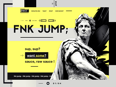FNK'17 art clothing hype landing page minimal one page shopping statue ui design urban wear web design website design