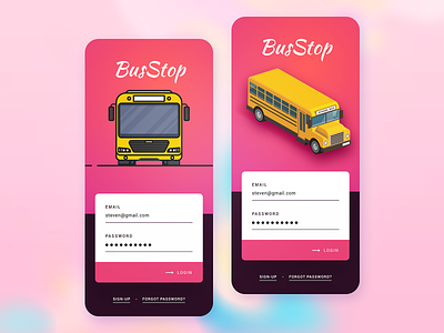 BusStop - iOS App for Schools app design bus stop ios mobile school bus uber for schools ui design user experience user interface ux design