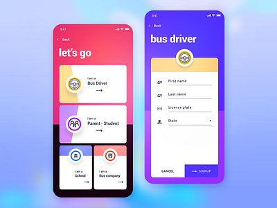 BusStop - iOS App for Schools app design bus stop ios mobile school bus uber for schools ui design user experience user interface ux design
