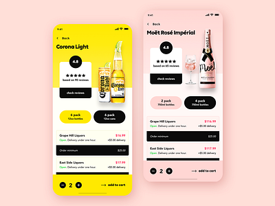 MBD - Liquor, Beer, & Wine - iOS Marketplace App Design app design beer corona ecommerce liquor marketplace mobile moet ui design user experience user interface ux design wine
