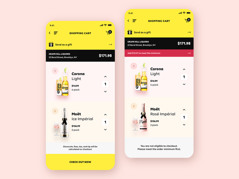 MBD - Liquor, Beer, & Wine - Marketplace iOS App app design beer corona e commerce ecommerce liquor marketplace mobile moet ui design user experience user interface ux design wine