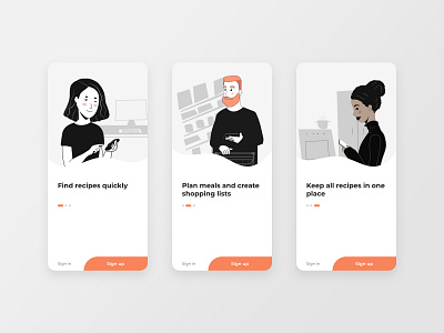 Onboarding for a cooking app