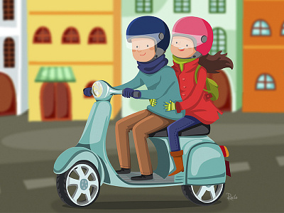 Vespa illustration motorbike tht tizashechastrizas vespa