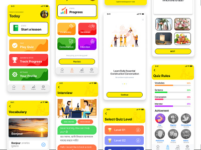 Learning Apps Design app clean design clean ui dashboard ios learning app minimal quiz app social study ui uikit