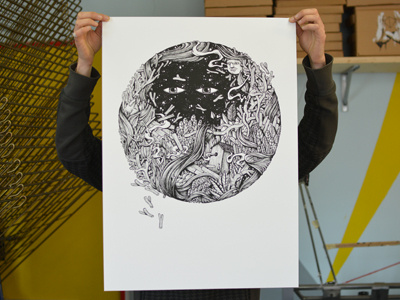 Spazi della Mente art face illustration print screenprinting
