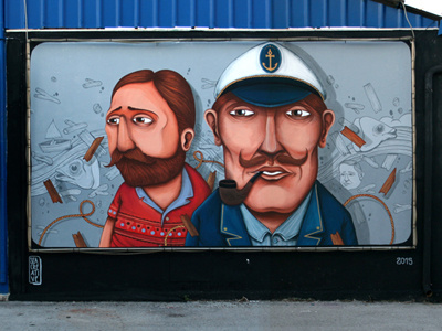 Sailors art fish graffiti illustration puppet sea seacreative