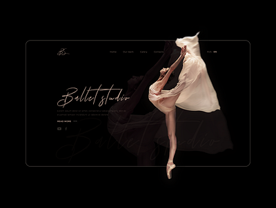 First screen for ballet studio ballet design first screen landing landing page one page site typogaphy web design