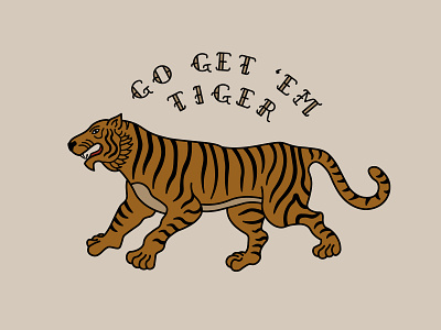 Go Get 'Em, Tiger! design illustrator lineart