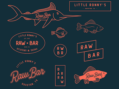Raw Bar Branding brand design branding design icon illustration illustrator lineart logo