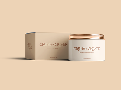 Crema + Clover | Packaging Design beauty branding coffee identity mockup modern package design packaging skincare typography