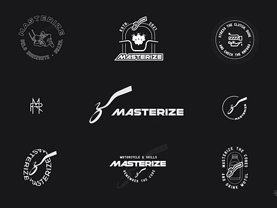 Masterize Marks brand branding design graphic identity logo logotype lucas braga mark marks monogram motorbike motorcycle symbol
