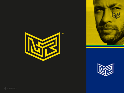 NJR brasil brazil football identity logo logotype lucas braga mark minimal monogram neymar njr soccer sports symbol