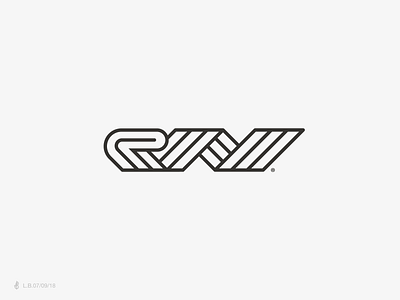R+W grid icon identity letter line logo logotype lucas braga mark monogram rw symbol