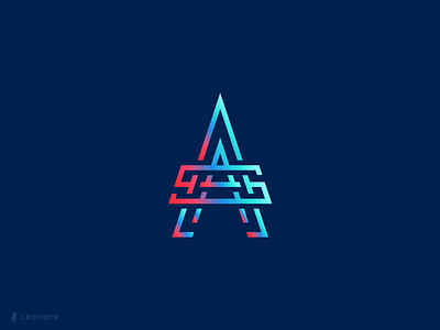 A+A+S brand branding design gradient icon identity line logo logotype lucas braga mark minimal modern monogram symbol