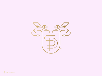 Sophie Palace Logo brand branding design icon identity line lion logo logotype lucas braga luxury mark minimal monogram pastel pink sp symbol