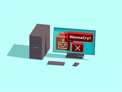 WannaCry? 3d computer low poly