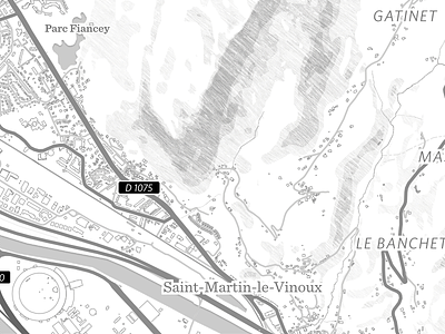 Sketch basemap detail, Grenoble geography map