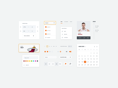 Component collection - Miami HEAT atomic design components figma interaction design selectors styleguide ui ui kit user interface